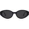 imageSOJOS Retro Oval Polarized Sunglasses for Women Chic Cat Eye Trendy Vintage Shades UV400 ProtectionBlackGrey