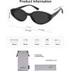 imageSOJOS Retro Oval Polarized Sunglasses for Women Chic Cat Eye Trendy Vintage Shades UV400 ProtectionBlackGrey