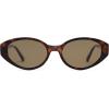 imageSOJOS Retro Oval Polarized Sunglasses for Women Chic Cat Eye Trendy Vintage Shades UV400 ProtectionBrownBrown