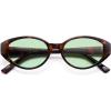 imageSOJOS Retro Oval Polarized Sunglasses for Women Chic Cat Eye Trendy Vintage Shades UV400 ProtectionBrownLight Green