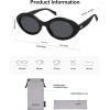 imageSOJOS Retro Oval Polarized Sunglasses for Women Trendy Sun Glasses Vintage Shades UV400 SJ2394Shiny Black  Grey