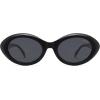 imageSOJOS Retro Oval Polarized Sunglasses for Women Trendy Sun Glasses Vintage Shades UV400 SJ2394Shiny Black  Grey