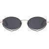 imageSOJOS Retro Oval Sunglasses for Women Trendy Lightweight Narrow Vintage Small Shades UV Protection Sun Glasses SJ1240BlackGrey