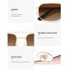 imageSOJOS Retro Polarized Aviator Sunglasses for Women Men Vintage Rectangle 70s Style Womens Mens Sun Glasses SJ1250GoldBrown Grading