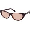 imageSOJOS Retro Polarized Cat Eye Sunglasses for Women Narrow Vintage Shades Trendy Sunnies SJ2396Maroon Light Orange