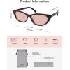 imageSOJOS Retro Polarized Cat Eye Sunglasses for Women Narrow Vintage Shades Trendy Sunnies SJ2396Maroon Light Orange