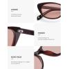 imageSOJOS Retro Polarized Cat Eye Sunglasses for Women Narrow Vintage Shades Trendy Sunnies SJ2396Maroon Light Orange