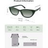 imageSOJOS Retro Polarized Cat Eye Sunglasses for Women Narrow Vintage Shades Trendy Sunnies SJ2396Milky GreenGreen