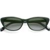 imageSOJOS Retro Polarized Cat Eye Sunglasses for Women Narrow Vintage Shades Trendy Sunnies SJ2396Milky GreenGreen