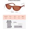 imageSOJOS Retro Polarized Cat Eye Sunglasses for Women Narrow Vintage Shades Trendy Sunnies SJ2396OrangeOrange