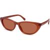 imageSOJOS Retro Polarized Cat Eye Sunglasses for Women Narrow Vintage Shades Trendy Sunnies SJ2396OrangeOrange