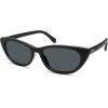 imageSOJOS Retro Polarized Cat Eye Sunglasses for Women Narrow Vintage Shades Trendy Sunnies SJ2396Shiny BlackGrey