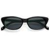 imageSOJOS Retro Polarized Cat Eye Sunglasses for Women Narrow Vintage Shades Trendy Sunnies SJ2396Shiny BlackGrey