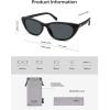 imageSOJOS Retro Polarized Cat Eye Sunglasses for Women Narrow Vintage Shades Trendy Sunnies SJ2396Shiny BlackGrey