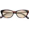 imageSOJOS Retro Polarized Cat Eye Sunglasses for Women Narrow Vintage Shades Trendy Sunnies SJ2396TortoiseVery Light Brown