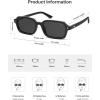 imageSOJOS Retro Rectangular Polarized Sunglasses Womens Mens 80s 90s Small Trendy Slim Narrow Square Sunnies SJ2610BlackGrey