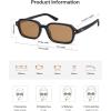imageSOJOS Retro Rectangular Polarized Sunglasses Womens Mens 80s 90s Small Trendy Slim Narrow Square Sunnies SJ2610BlackLight Brown