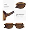 imageSOJOS Retro Rectangular Polarized Sunglasses Womens Mens 80s 90s Small Trendy Slim Narrow Square Sunnies SJ2610Brown TortoiseBrown