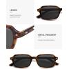 imageSOJOS Retro Rectangular Polarized Sunglasses Womens Mens 80s 90s Small Trendy Slim Narrow Square Sunnies SJ2610Brown TortoiseGrey