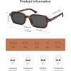 imageSOJOS Retro Rectangular Polarized Sunglasses Womens Mens 80s 90s Small Trendy Slim Narrow Square Sunnies SJ2610Brown TortoiseGrey