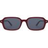 imageSOJOS Retro Rectangular Polarized Sunglasses Womens Mens 80s 90s Small Trendy Slim Narrow Square Sunnies SJ2610Dark RedGrey