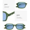 imageSOJOS Retro Rectangular Polarized Sunglasses Womens Mens 80s 90s Small Trendy Slim Narrow Square Sunnies SJ2610GreenBlue Tinted
