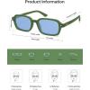 imageSOJOS Retro Rectangular Polarized Sunglasses Womens Mens 80s 90s Small Trendy Slim Narrow Square Sunnies SJ2610GreenBlue Tinted
