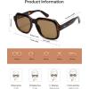 imageSOJOS Retro Square Polarized Sunglasses Womens Mens Chic Vintage Oversized Old Money Shades SJ2616Brown TortoiseBrown