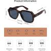 imageSOJOS Retro Square Polarized Sunglasses Womens Mens Chic Vintage Oversized Old Money Shades SJ2616Dark TortoiseDark Blue