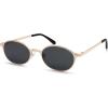 imageSOJOS Retro Trendy Oval Polarized Sunglasses Womens Mens 80s 90s Chic Small Round Metal Frame Sunnies SJ1260GoldGrey