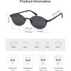 imageSOJOS Retro Trendy Oval Polarized Sunglasses Womens Mens 80s 90s Chic Small Round Metal Frame Sunnies SJ1260Matt BlackGrey