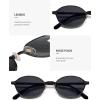 imageSOJOS Retro Trendy Oval Polarized Sunglasses Womens Mens 80s 90s Chic Small Round Metal Frame Sunnies SJ1260Matt BlackGrey