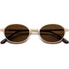 imageSOJOS Retro Trendy Oval Polarized Sunglasses Womens Mens 80s 90s Chic Small Round Metal Frame Sunnies SJ1260Shiny GoldBrown