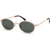 imageSOJOS Retro Trendy Oval Polarized Sunglasses Womens Mens 80s 90s Chic Small Round Metal Frame Sunnies SJ1260Shiny GoldGreen