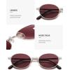 imageSOJOS Retro Trendy Oval Polarized Sunglasses Womens Mens 80s 90s Chic Small Round Metal Frame Sunnies SJ1260SilverRed