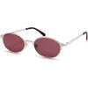 imageSOJOS Retro Trendy Oval Polarized Sunglasses Womens Mens 80s 90s Chic Small Round Metal Frame Sunnies SJ1260SilverRed