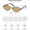 imageSOJOS Trendy Oval Polarized Sunglasses for Women Men Retro Fashion Round Shades SJ1255BlackLight Brown