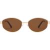 imageSOJOS Trendy Oval Polarized Sunglasses for Women Men Retro Fashion Round Shades SJ1255GoldBrown