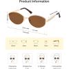 imageSOJOS Trendy Oval Polarized Sunglasses for Women Men Retro Fashion Round Shades SJ1255GoldBrown