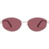 imageSOJOS Trendy Oval Polarized Sunglasses for Women Men Retro Fashion Round Shades SJ1255SilverRed
