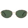 imageSOJOS Trendy Oval Polarized Sunglasses for Women Men Retro Fashion Round Shades SJ1255TortoiseGreen