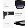 imageSOJOS Trendy Square Polarized Sunglasses Womens Retro Vintage Women 90s Sun Glasses SJ2612Black Frame Grey Grading Lens