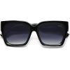 imageSOJOS Trendy Square Polarized Sunglasses Womens Retro Vintage Women 90s Sun Glasses SJ2612Black Frame Grey Grading Lens