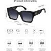 imageSOJOS Trendy Square Polarized Sunglasses Womens Retro Vintage Women 90s Sun Glasses SJ2612Black Frame Grey Grading Lens