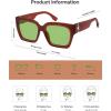 imageSOJOS Trendy Square Polarized Sunglasses Womens Retro Vintage Women 90s Sun Glasses SJ2612Brown Frame Green Lens