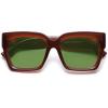 imageSOJOS Trendy Square Polarized Sunglasses Womens Retro Vintage Women 90s Sun Glasses SJ2612Brown Frame Green Lens