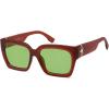 imageSOJOS Trendy Square Polarized Sunglasses Womens Retro Vintage Women 90s Sun Glasses SJ2612Brown Frame Green Lens