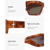 imageSOJOS Trendy Square Polarized Sunglasses Womens Retro Vintage Women 90s Sun Glasses SJ2612Brown Tortoise Frame Brown Lens