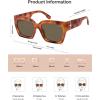 imageSOJOS Trendy Square Polarized Sunglasses Womens Retro Vintage Women 90s Sun Glasses SJ2612Brown Tortoise Frame Brown Lens