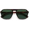 imageSOJOS Retro Aviator Polarized Sunglasses for Men Women Trendy Vintage Square Pilot Mens Shades SJ2370Tortoise Frame Green Lens